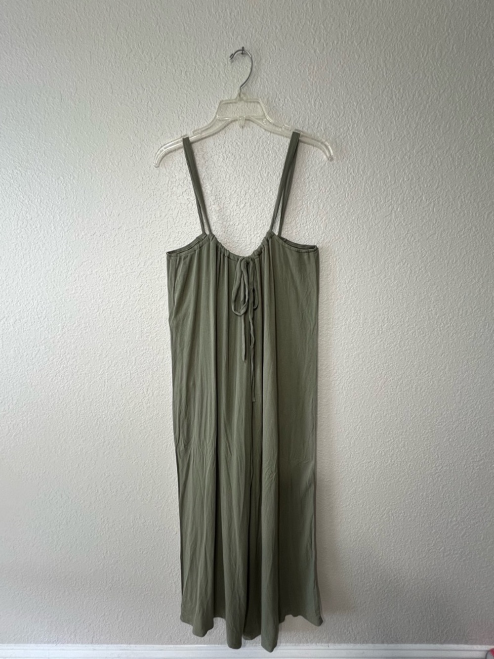 Emery Rose Size Lg Olive Green Women's Romper Jumpsuit Ankle Length Wide Leg